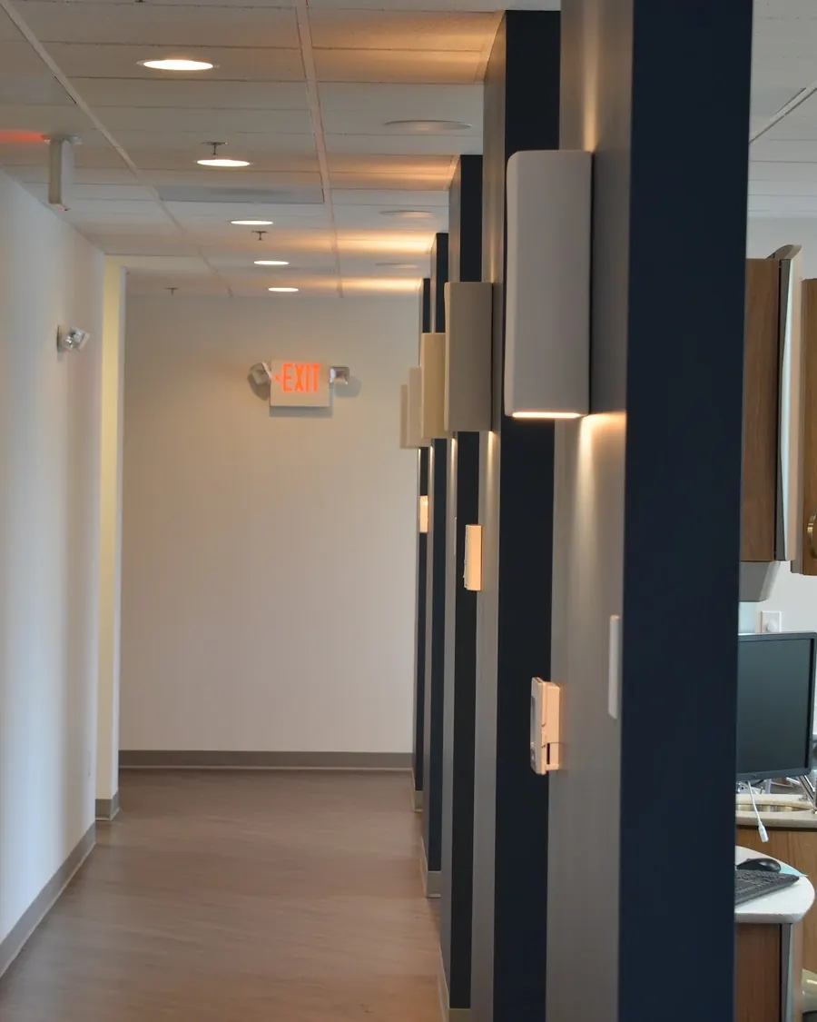 The corridor to the treatment rooms at Severn River Dental Health Center.