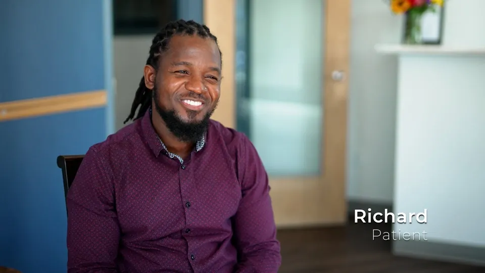 Richard, a Severn River Dental patient, in the practice&rsquo;s video testimonial.