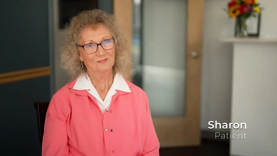 Sharon, a Severn River Dental patient, in the practice&rsquo;s video testimonial.